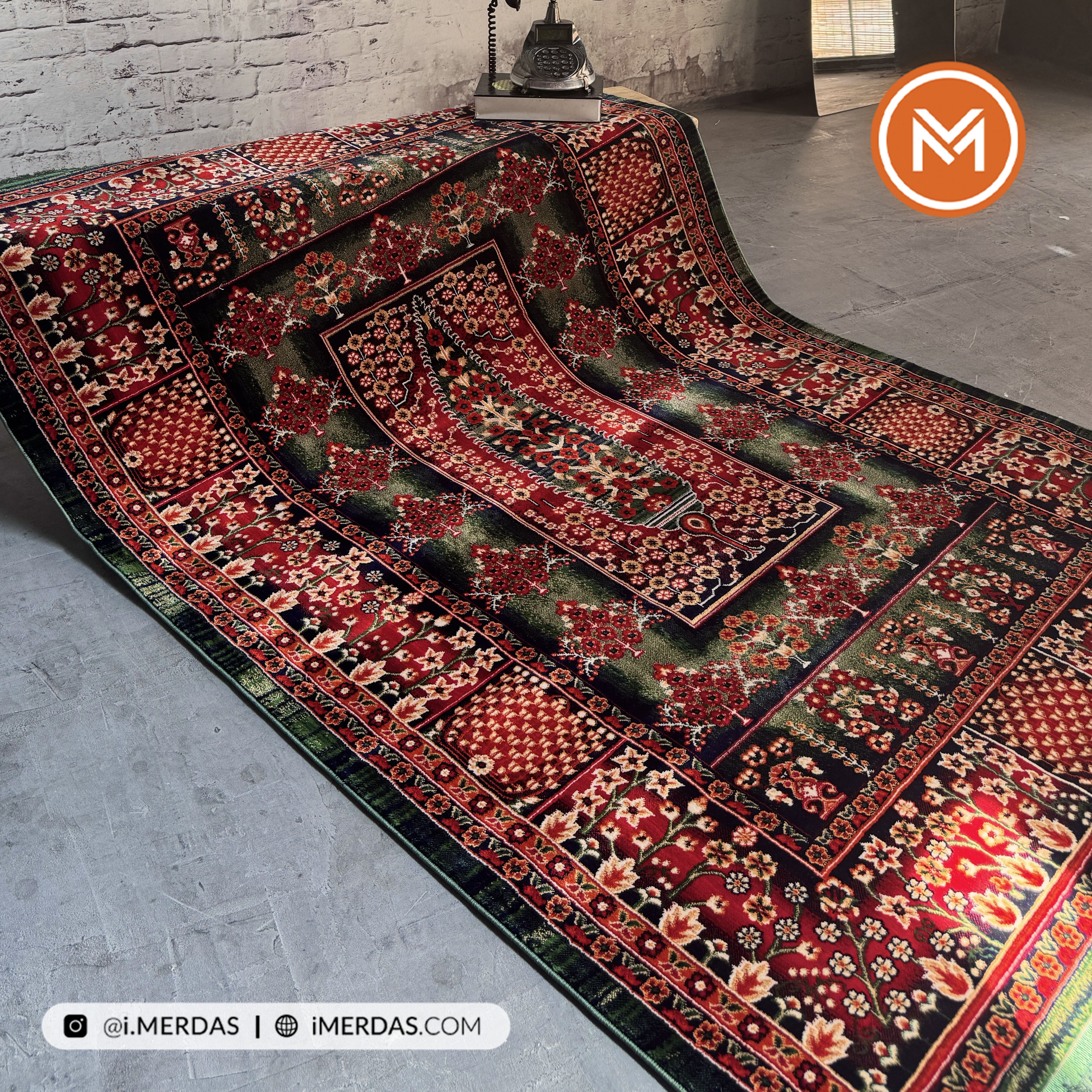 فرش گبه هرمس پلاس کد 66100 زمینه تمام رنگ